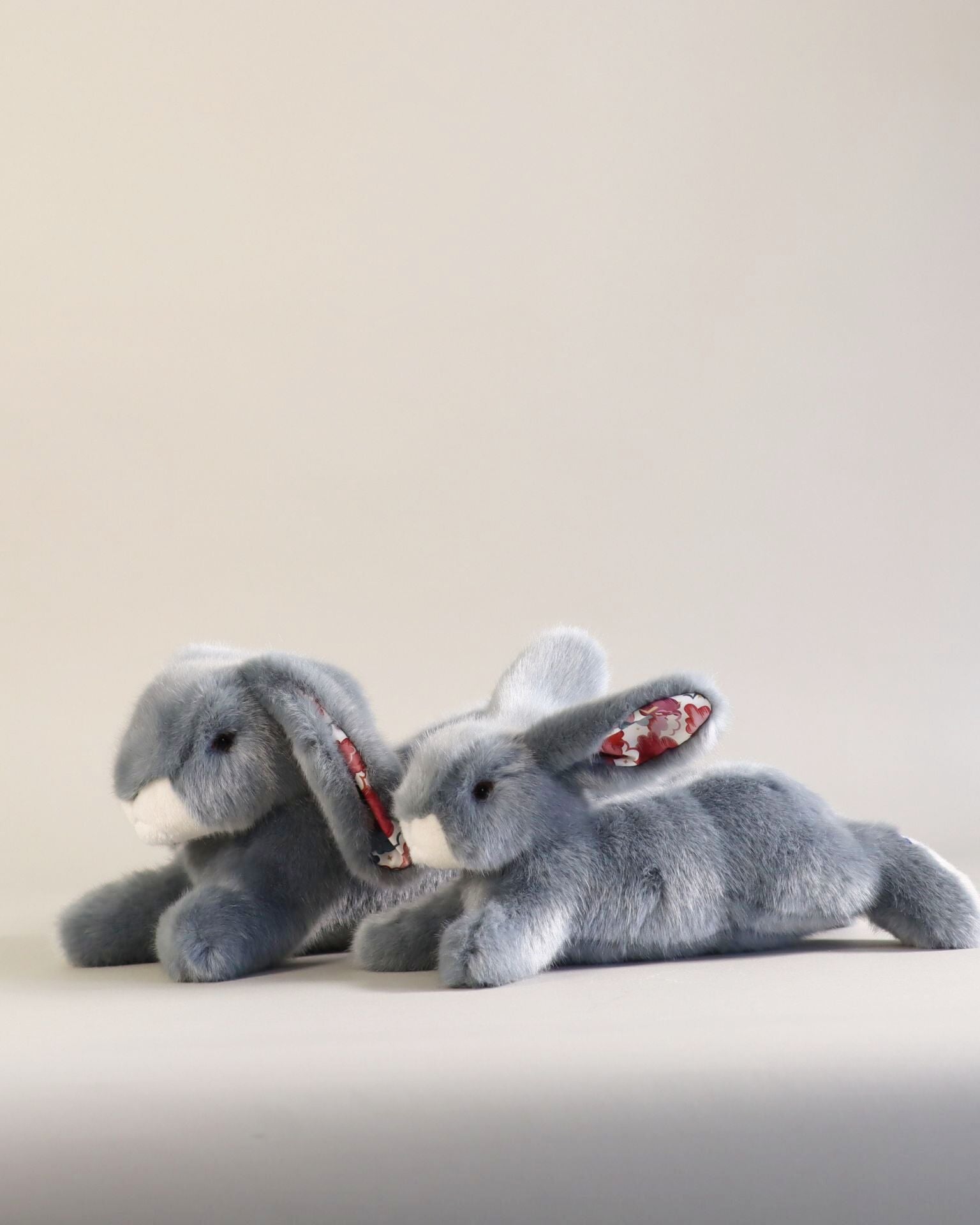 Lapin en Peluche Martin Bleu Gris Liberty