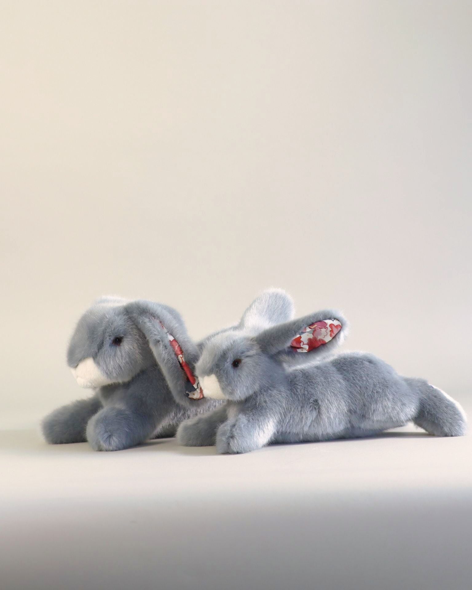 Lapin en Peluche Martin Bleu Gris Liberty