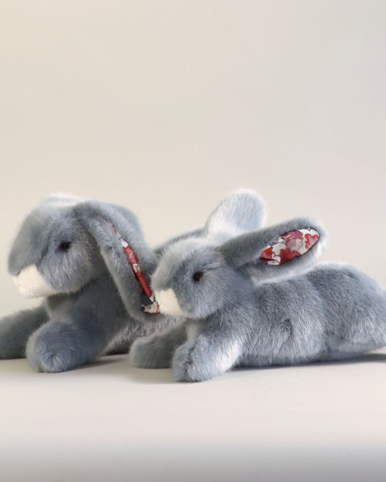 Lapin en Peluche Martin Bleu Gris Liberty
