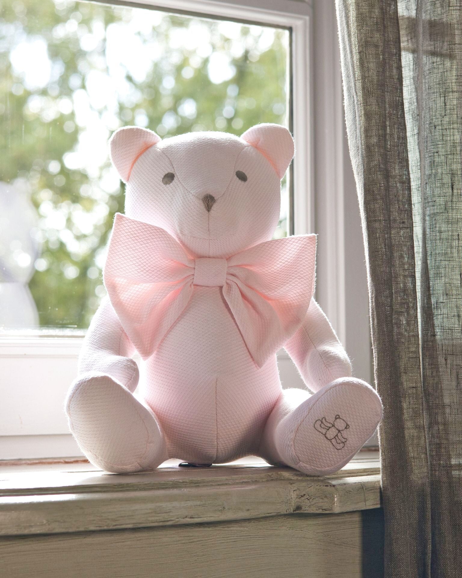 Peluche Ours Piqué Rose