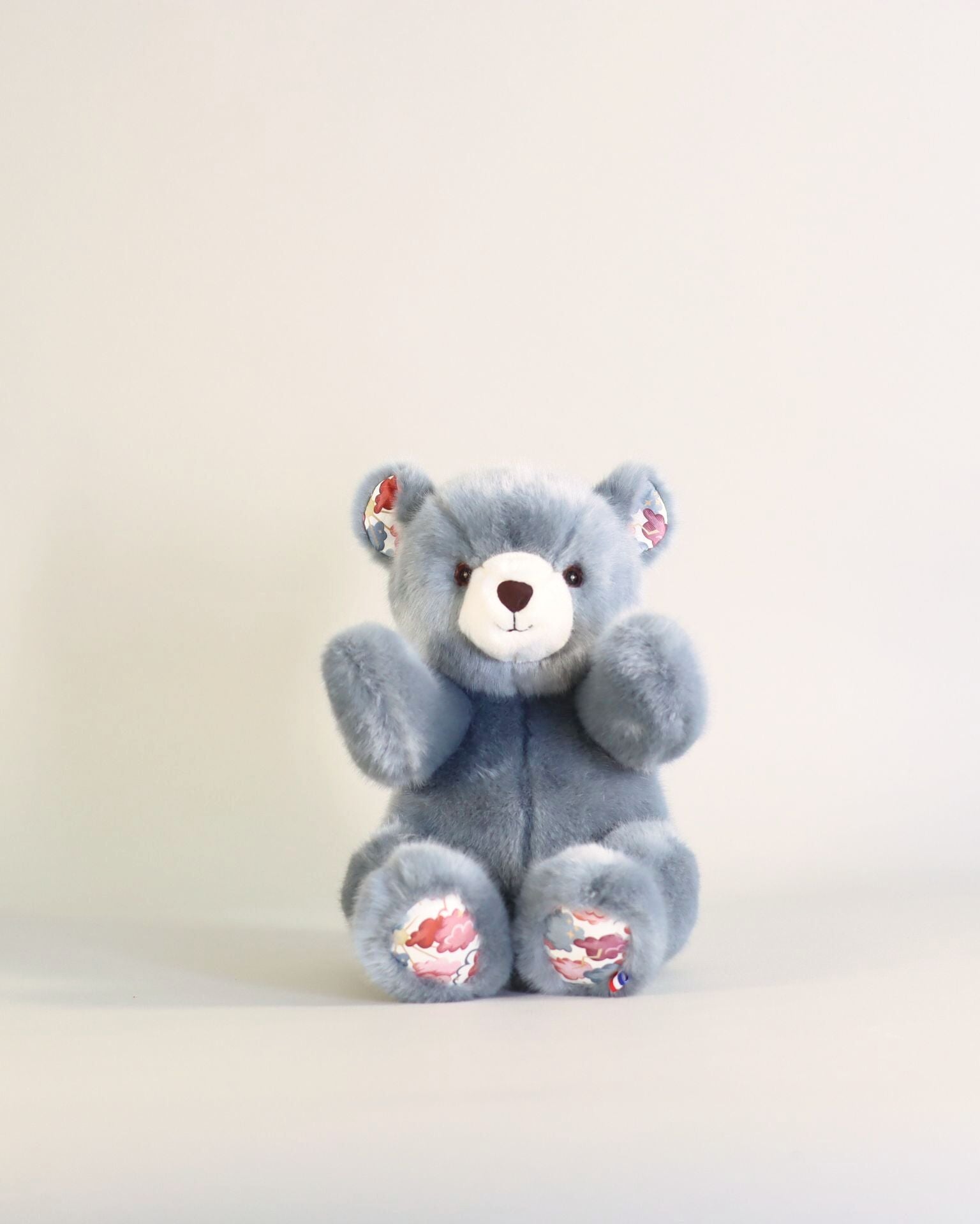 Peluche Petit Ours Robert Bleu Gris Liberty
