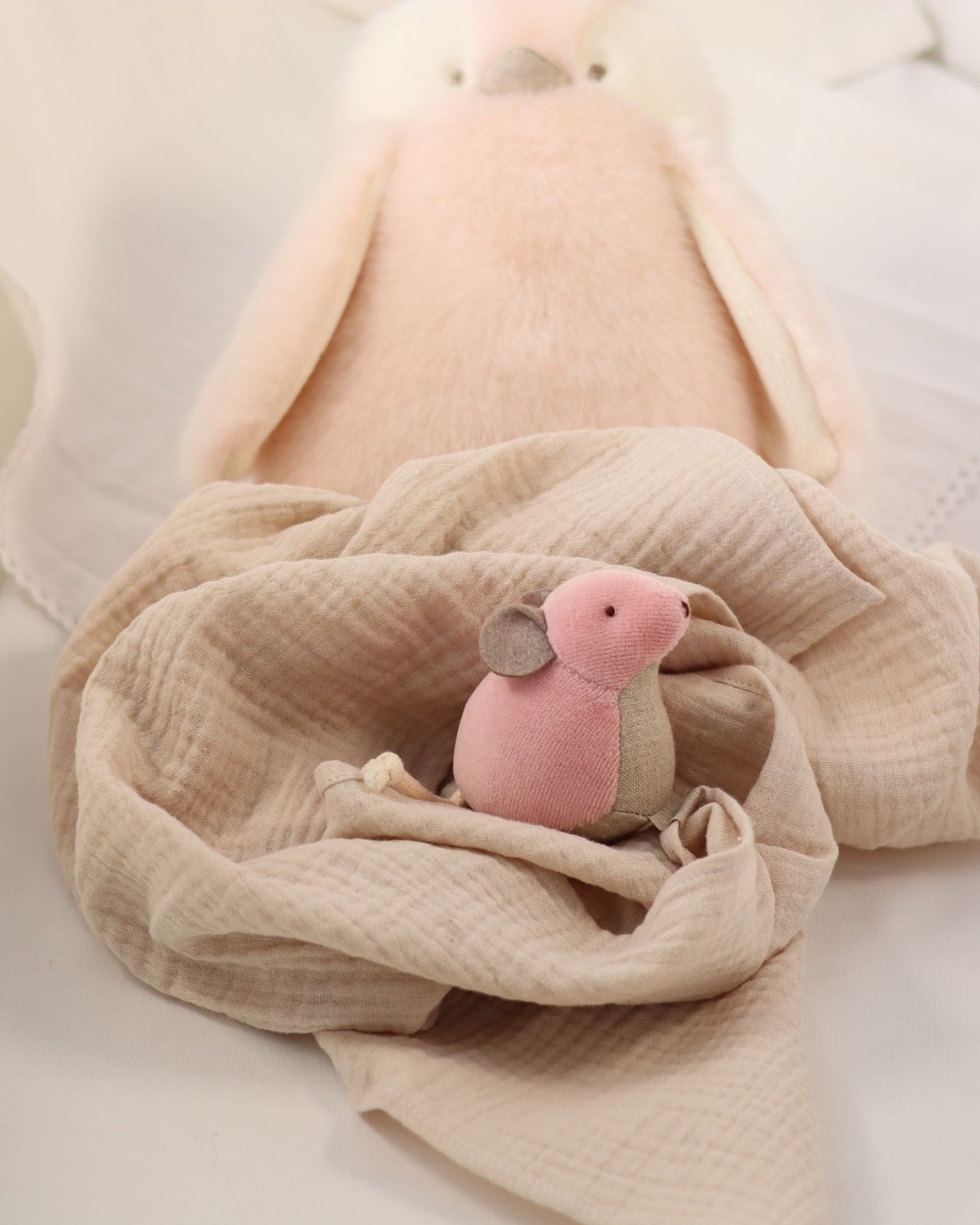 Doudou Lange Souris Rose