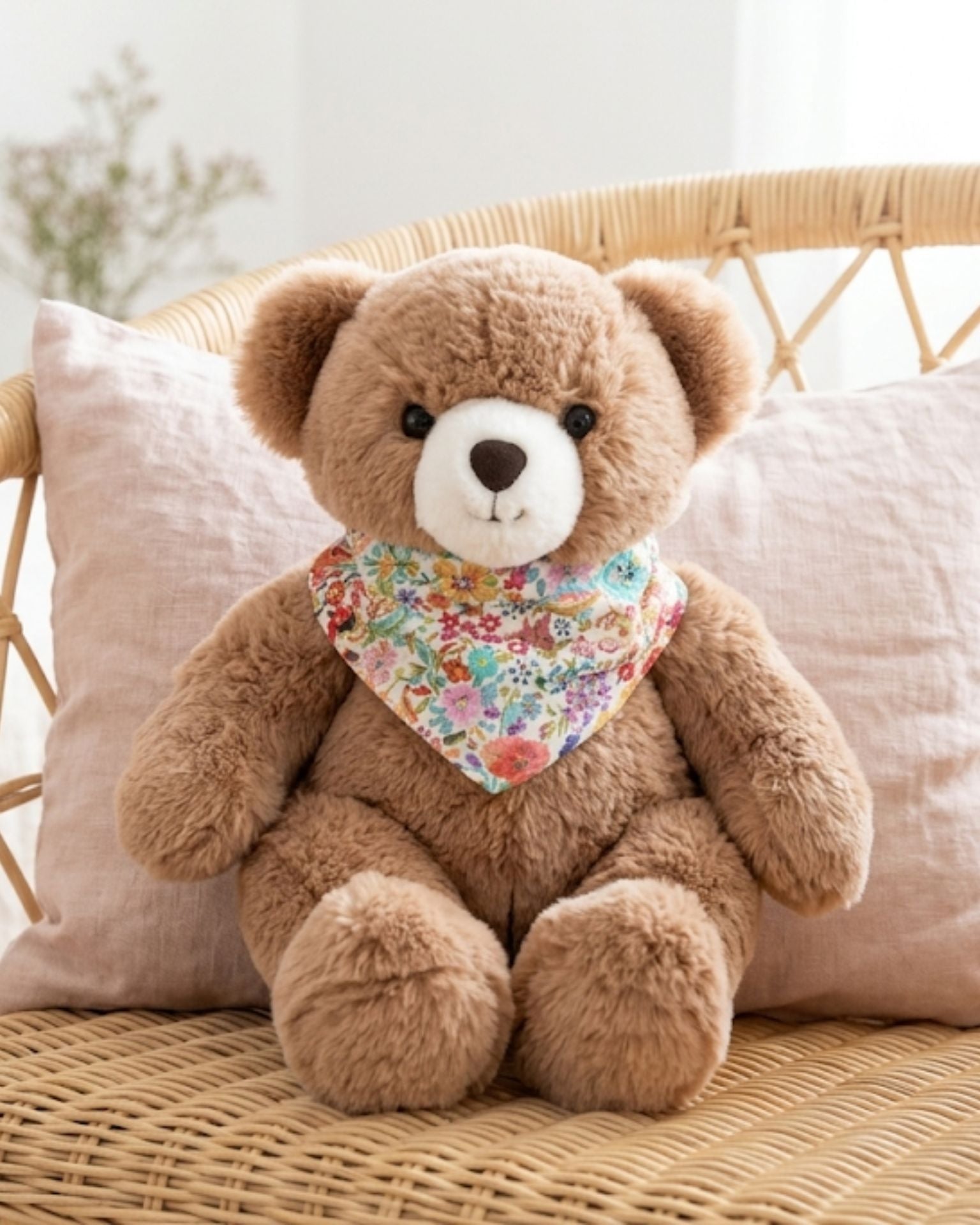 Peluche Ours Maurice Caramel Liberty Fushia