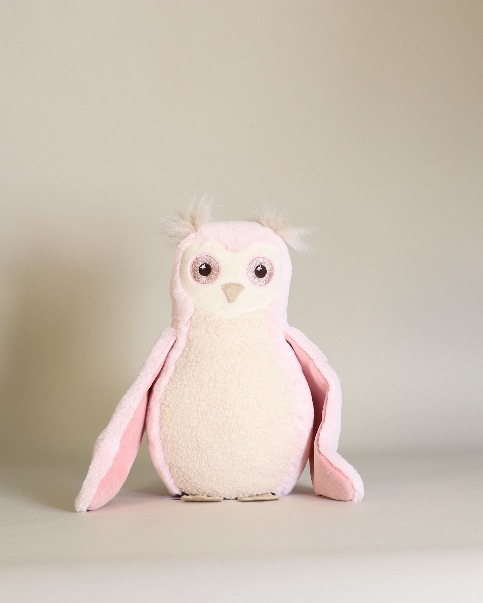Peluche Ginette La Chouette Rose