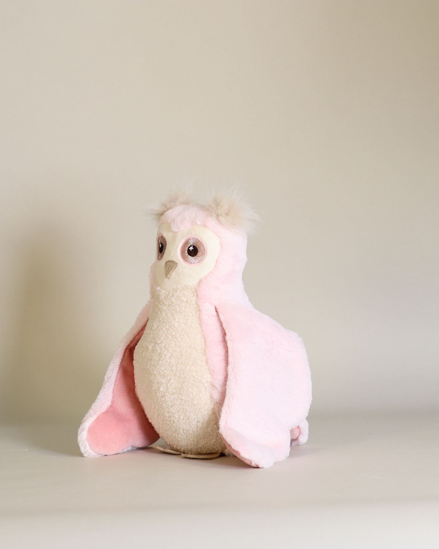 Peluche Ginette La Chouette Rose