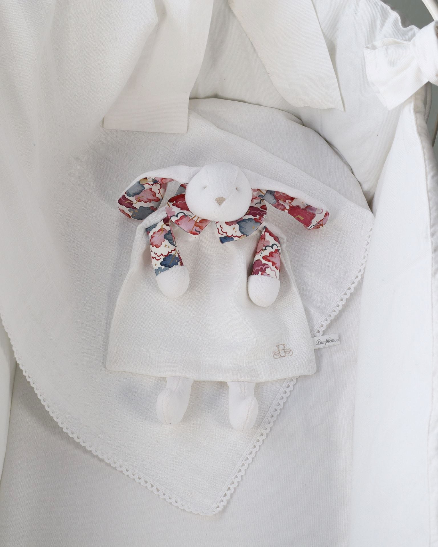 Doudou Lapin Liberty Nuages