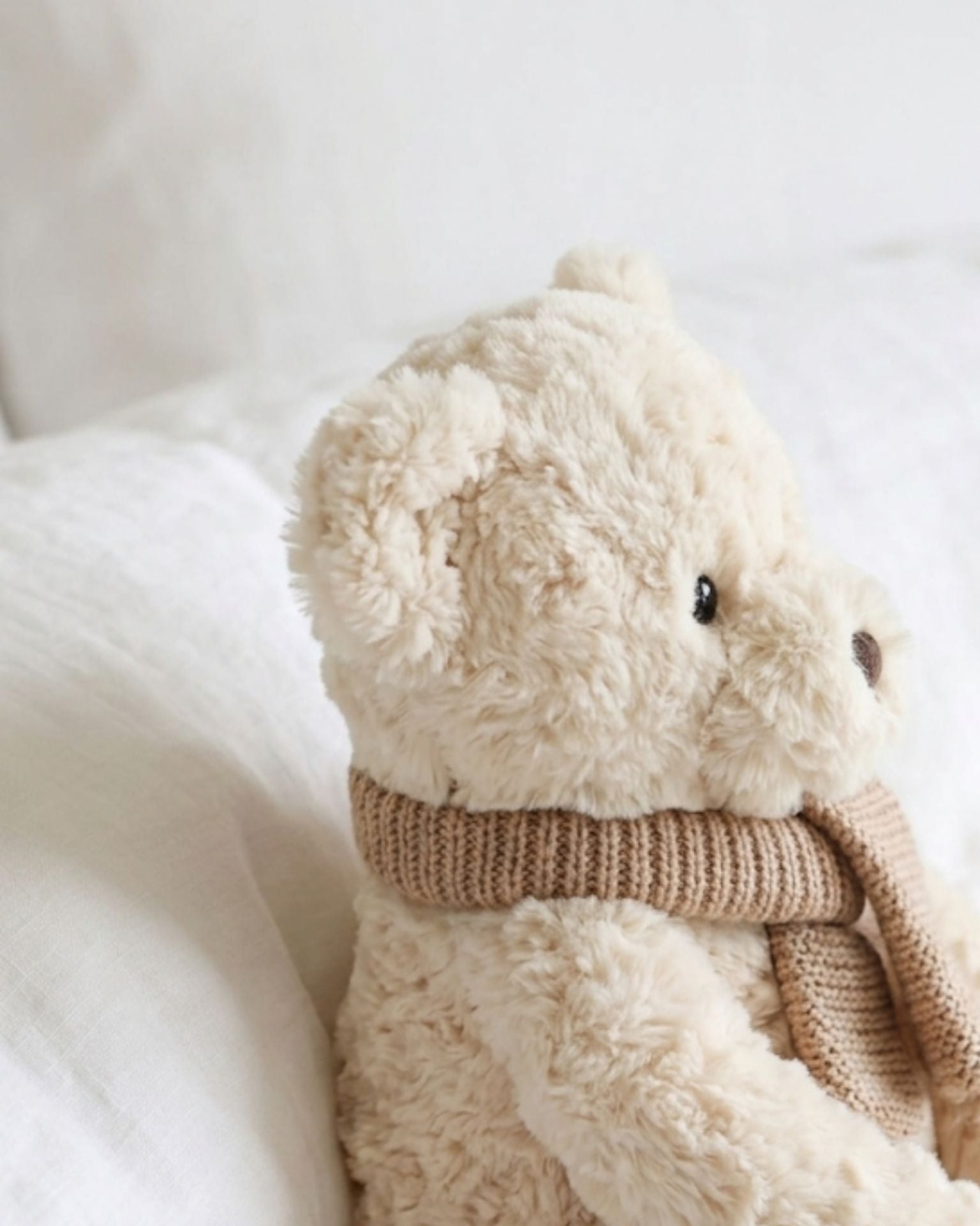 Peluche Ours Harold Ivoire - Echarpe Beige