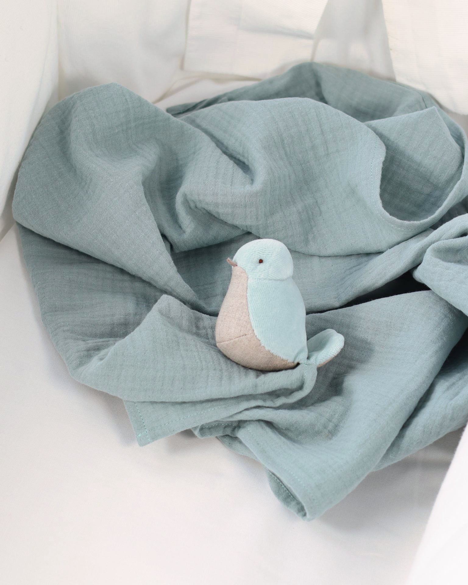 Doudou Lange Oiseau Vert Céladon