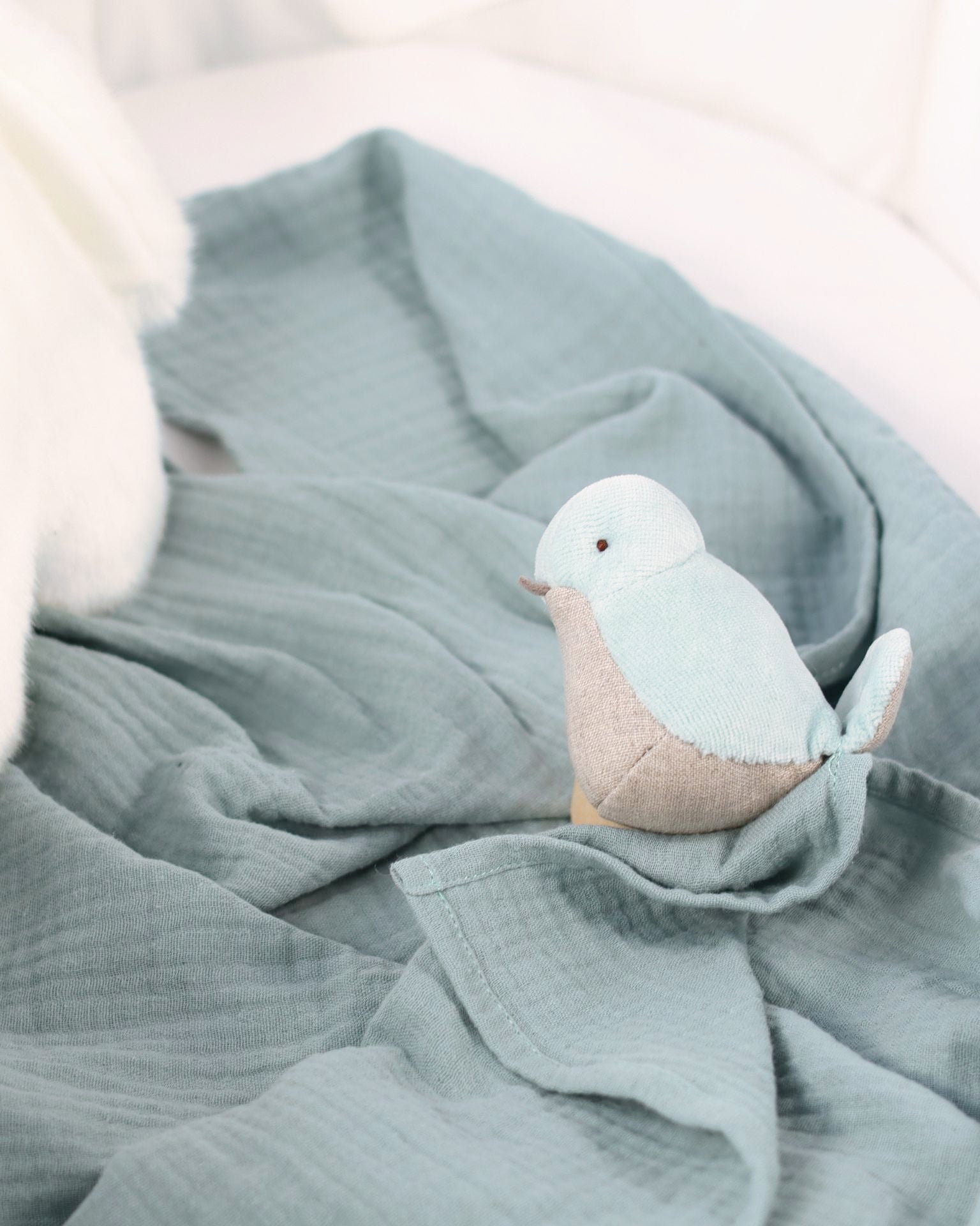 Doudou Lange Oiseau Vert Céladon