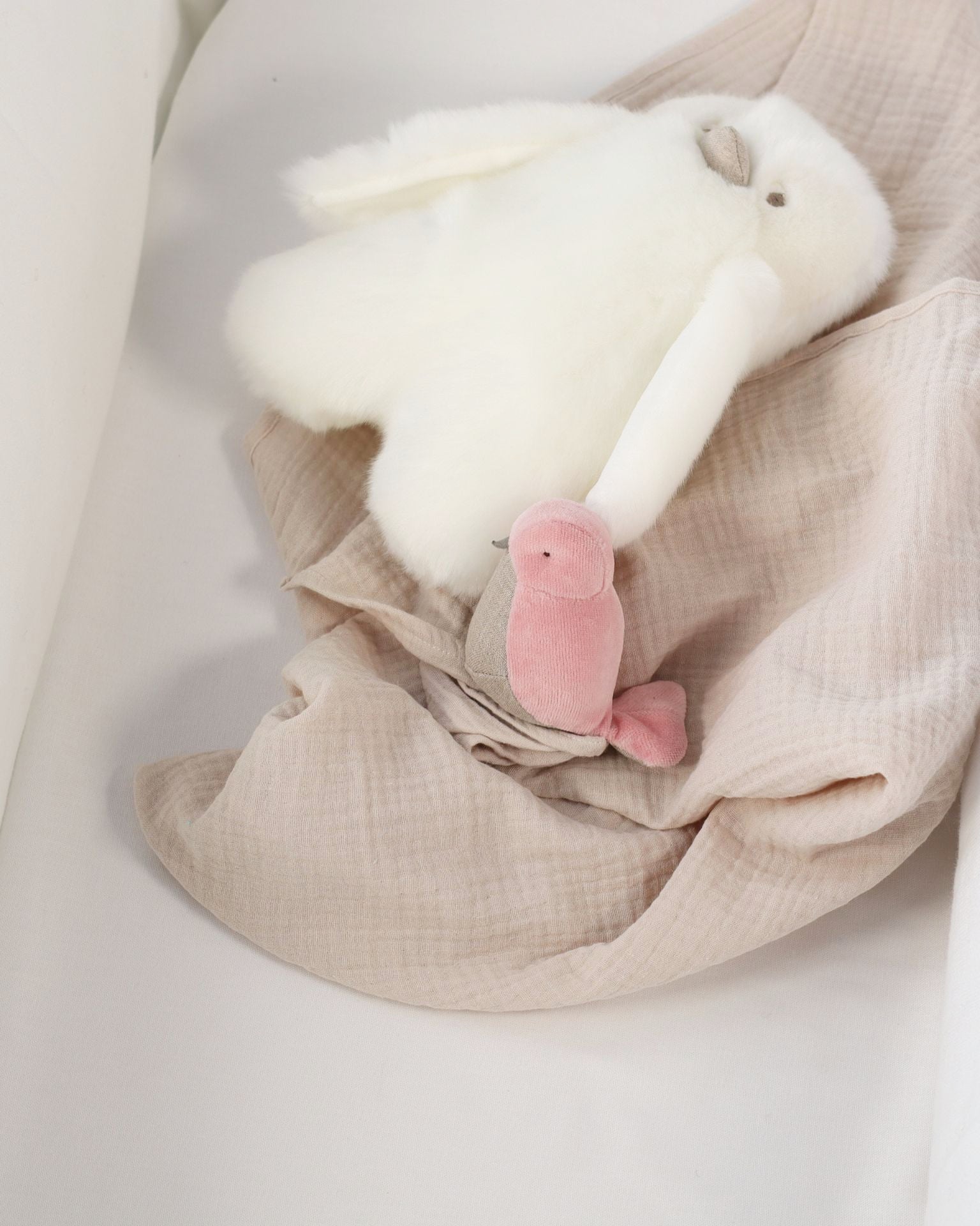 Doudou Lange Oiseau Rose