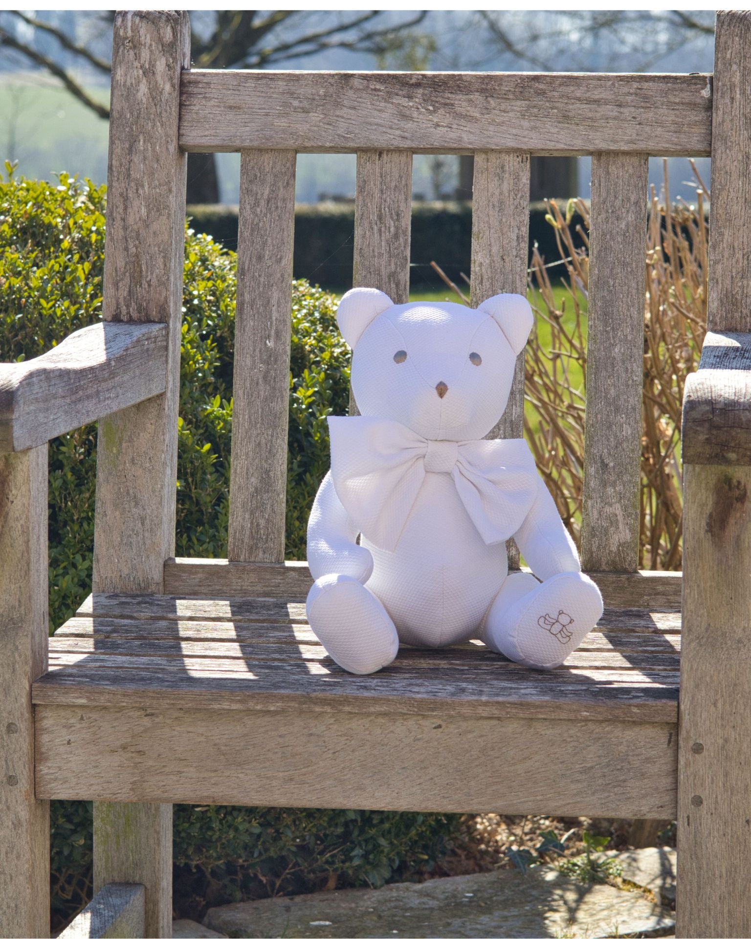 Peluche Ours Piqué Blanc