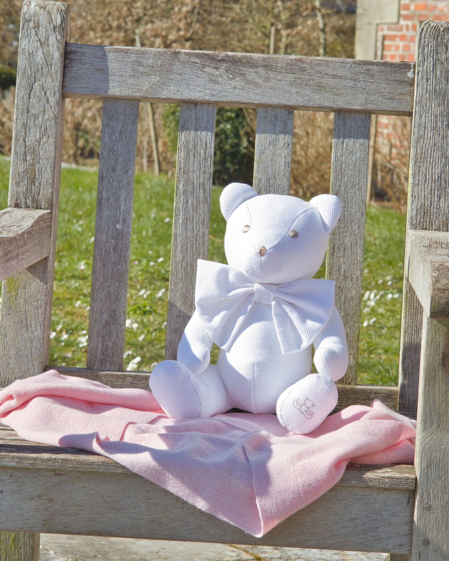 Peluche Ours Piqué Blanc