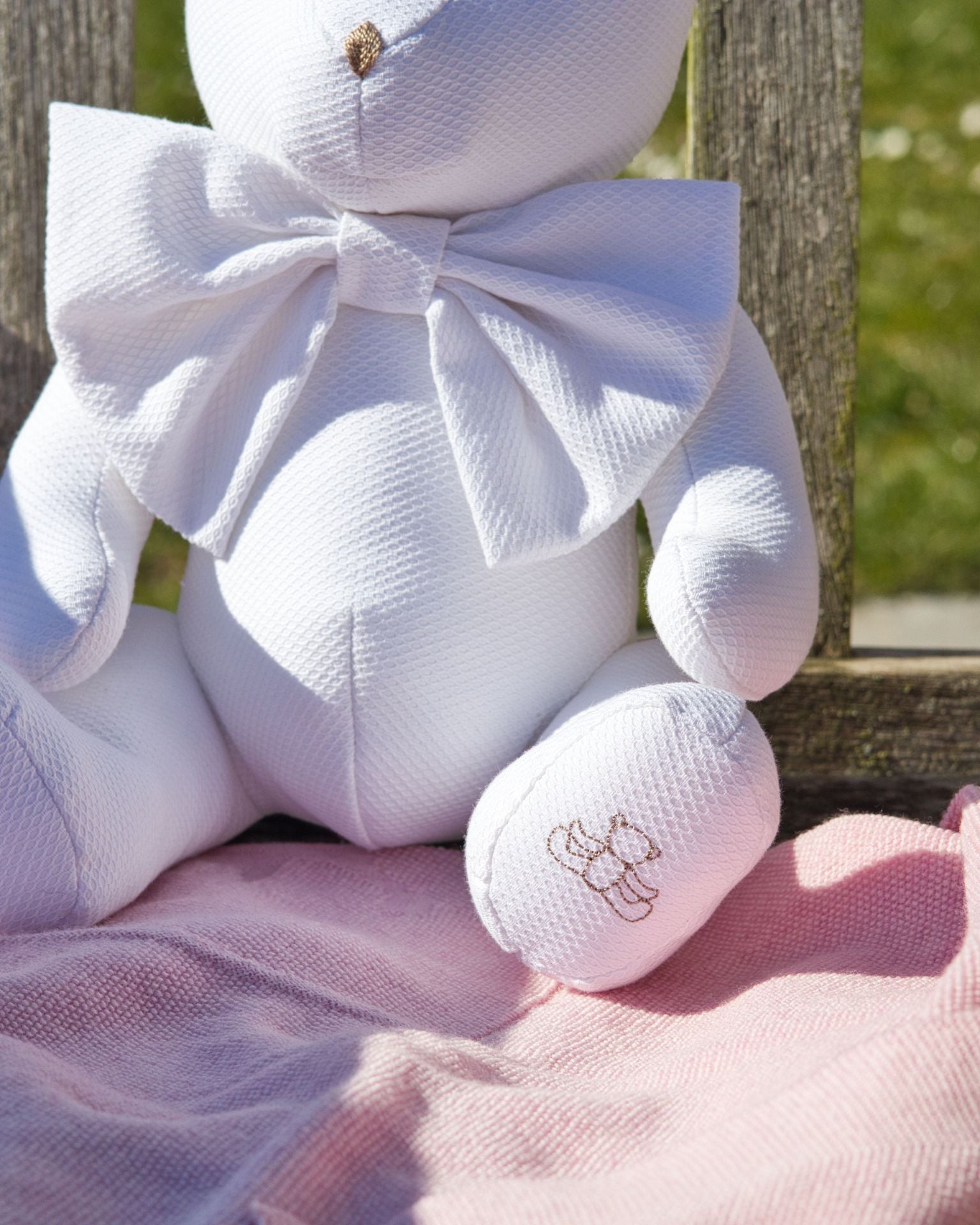 Peluche Ours Piqué Blanc