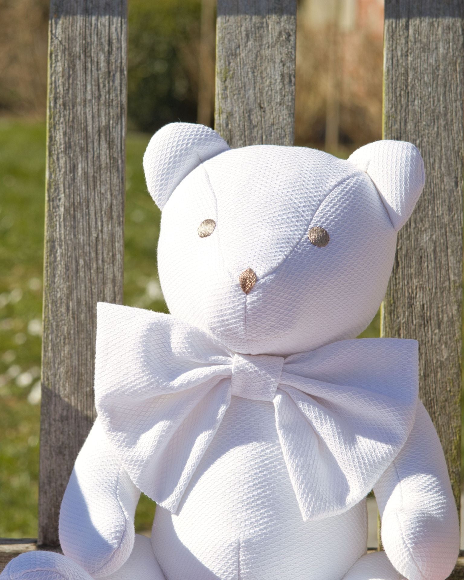 Peluche Ours Piqué Blanc