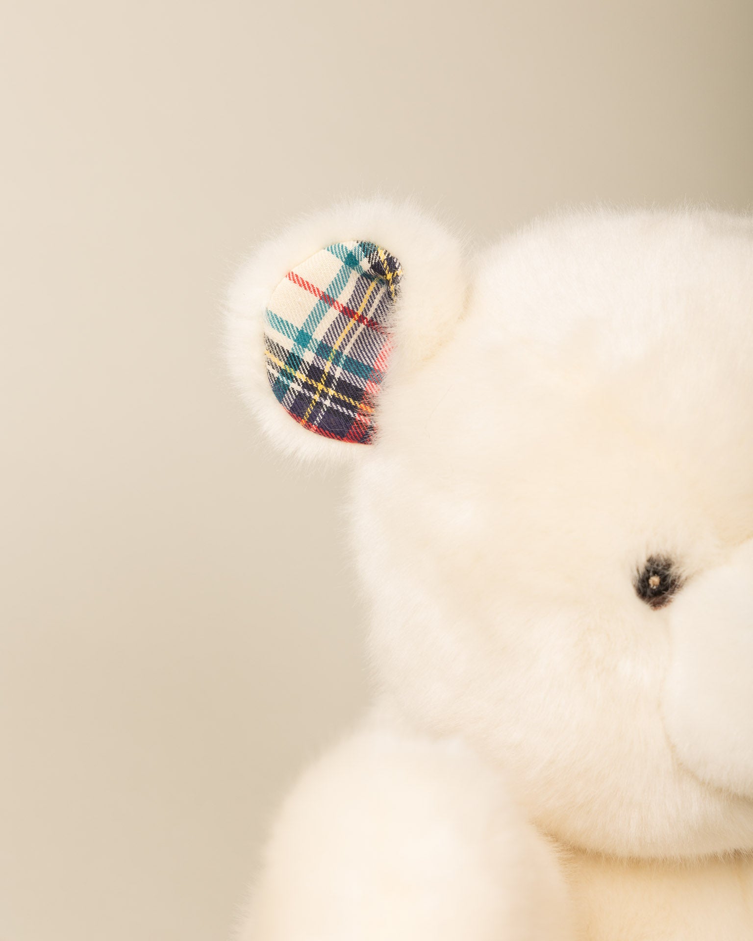 Peluche Grand Ours Robert Beige Ecossais