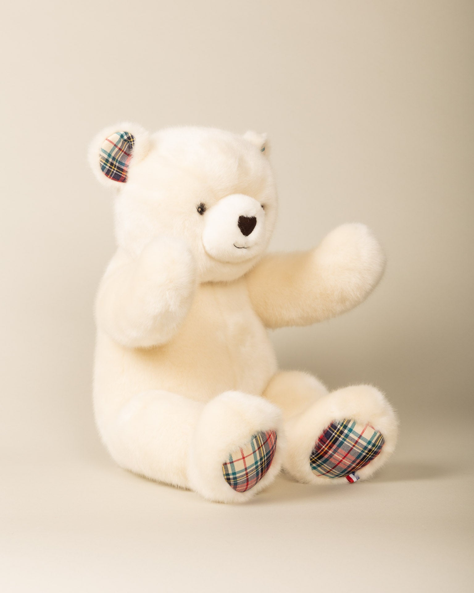 Peluche Grand Ours Robert Beige Ecossais