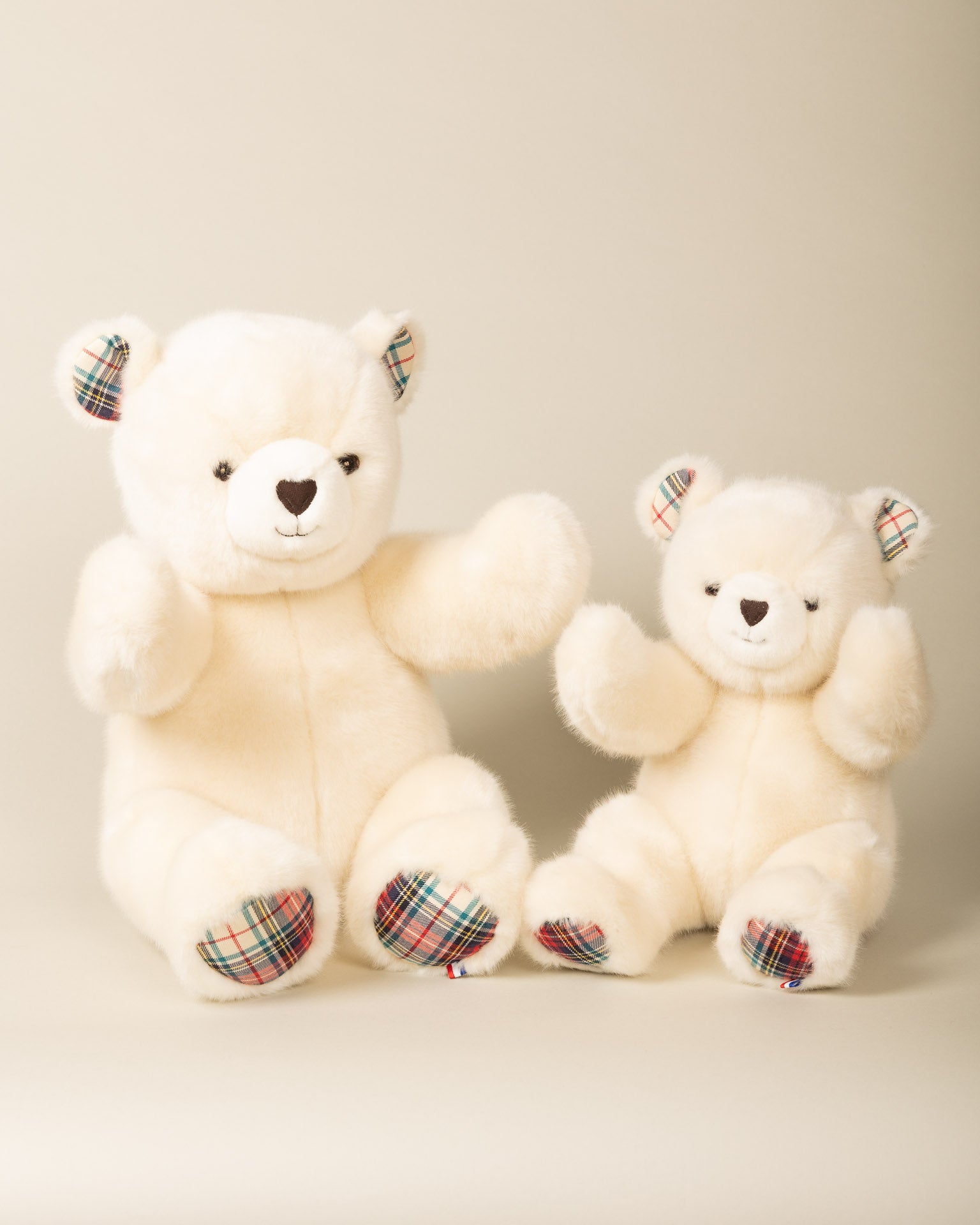 Peluche Petit Ours Robert Beige Ecossais