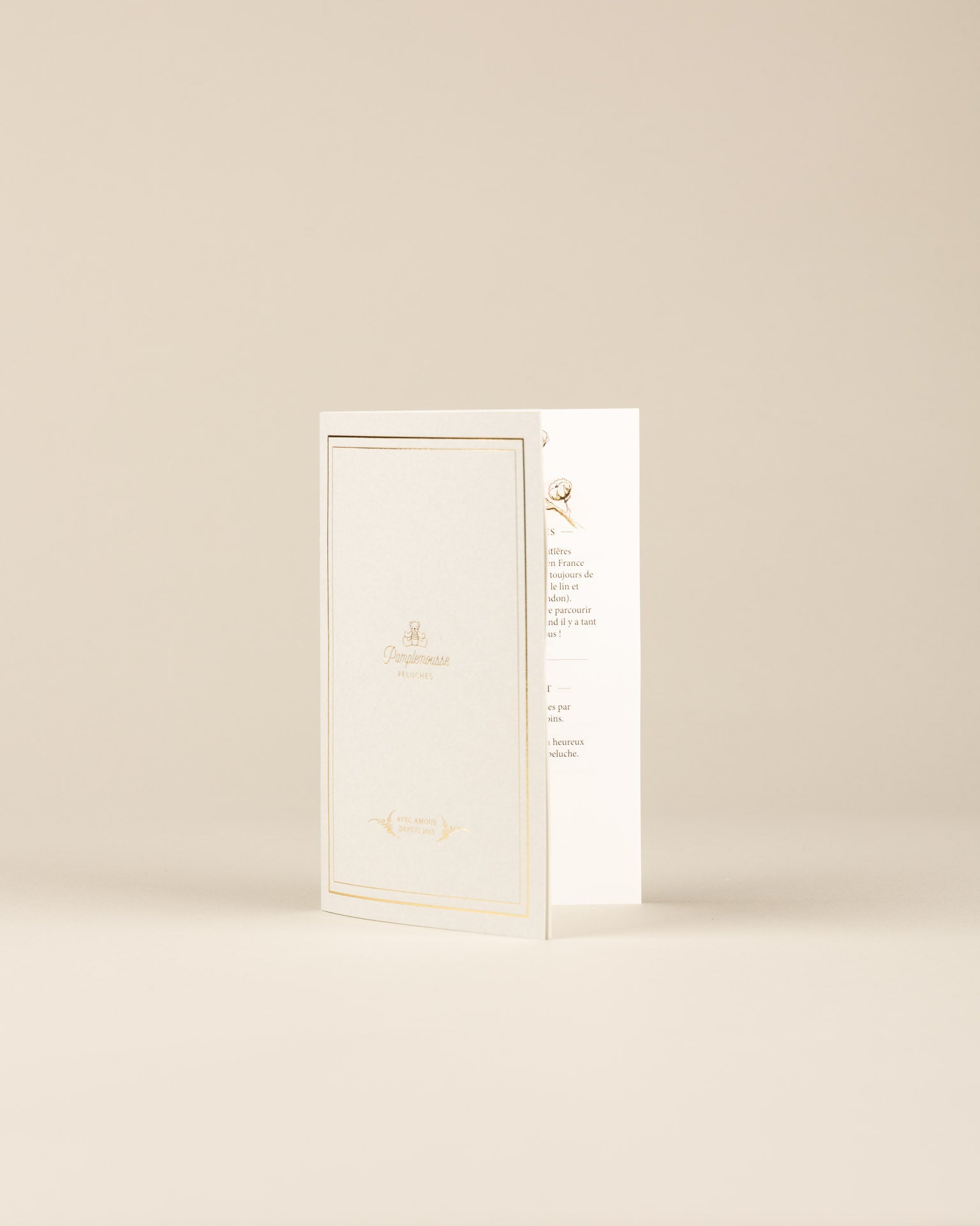 Peluche Ours Harold Ivoire - Ruban Satin