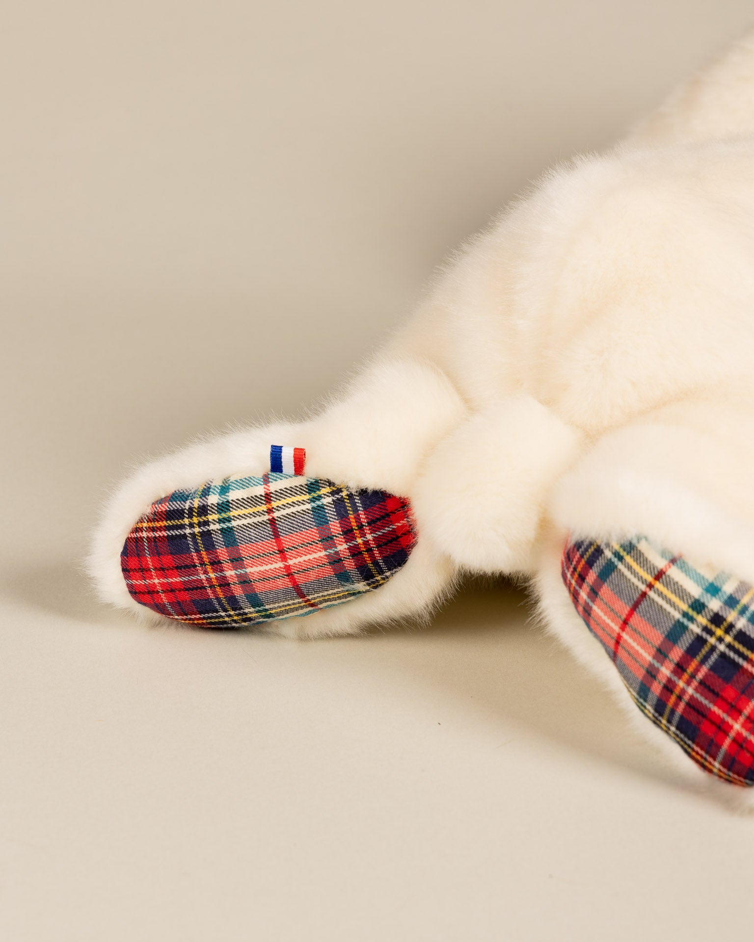 Lapin en Peluche Martin Beige Ecossais