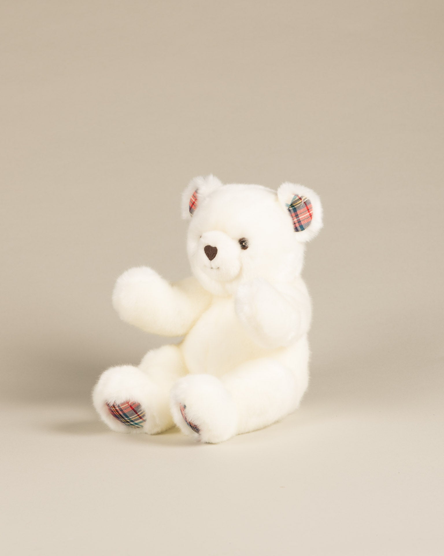 Peluche Petit Ours Robert Blanc Ecossais