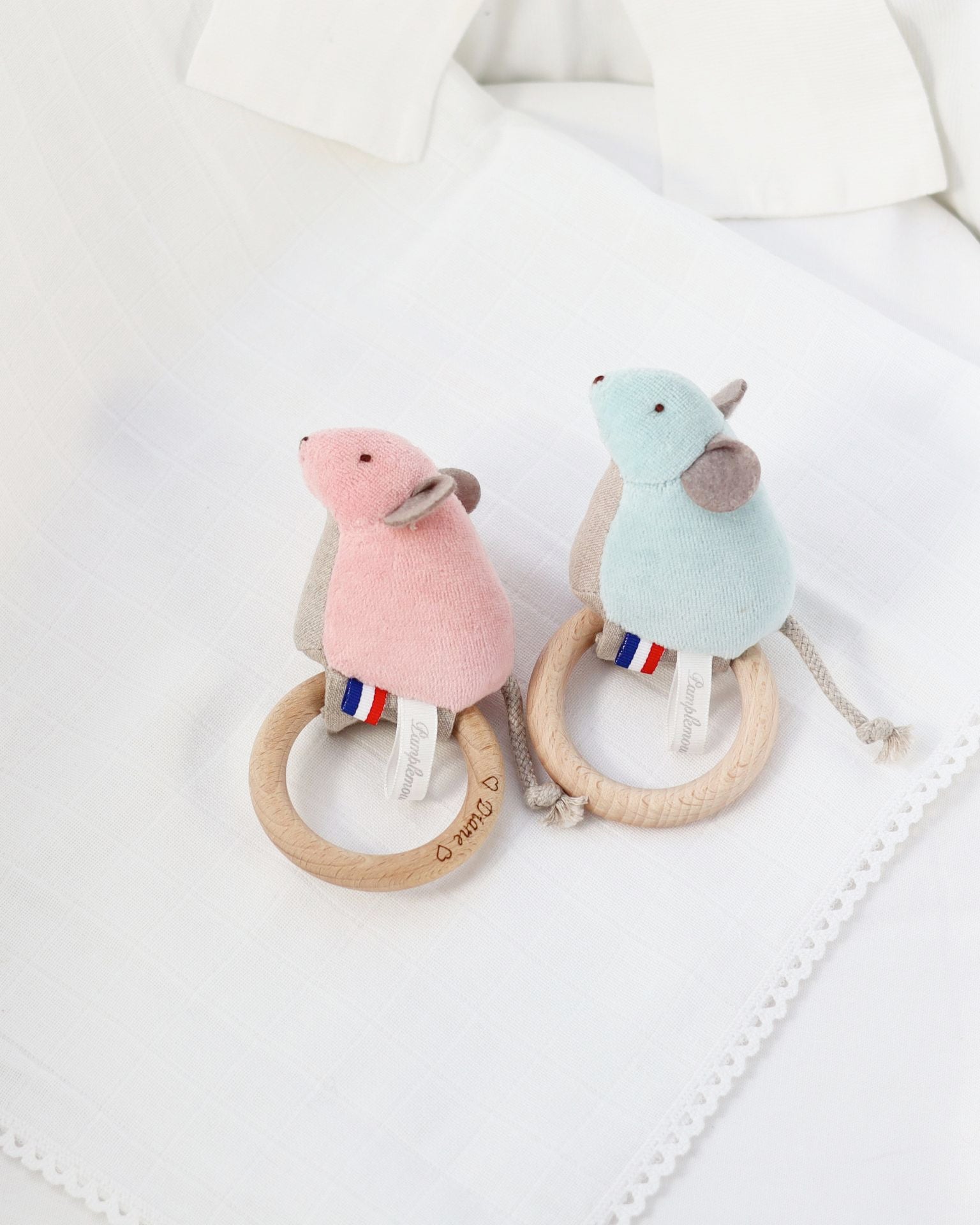 Hochet Souris Vert Céladon