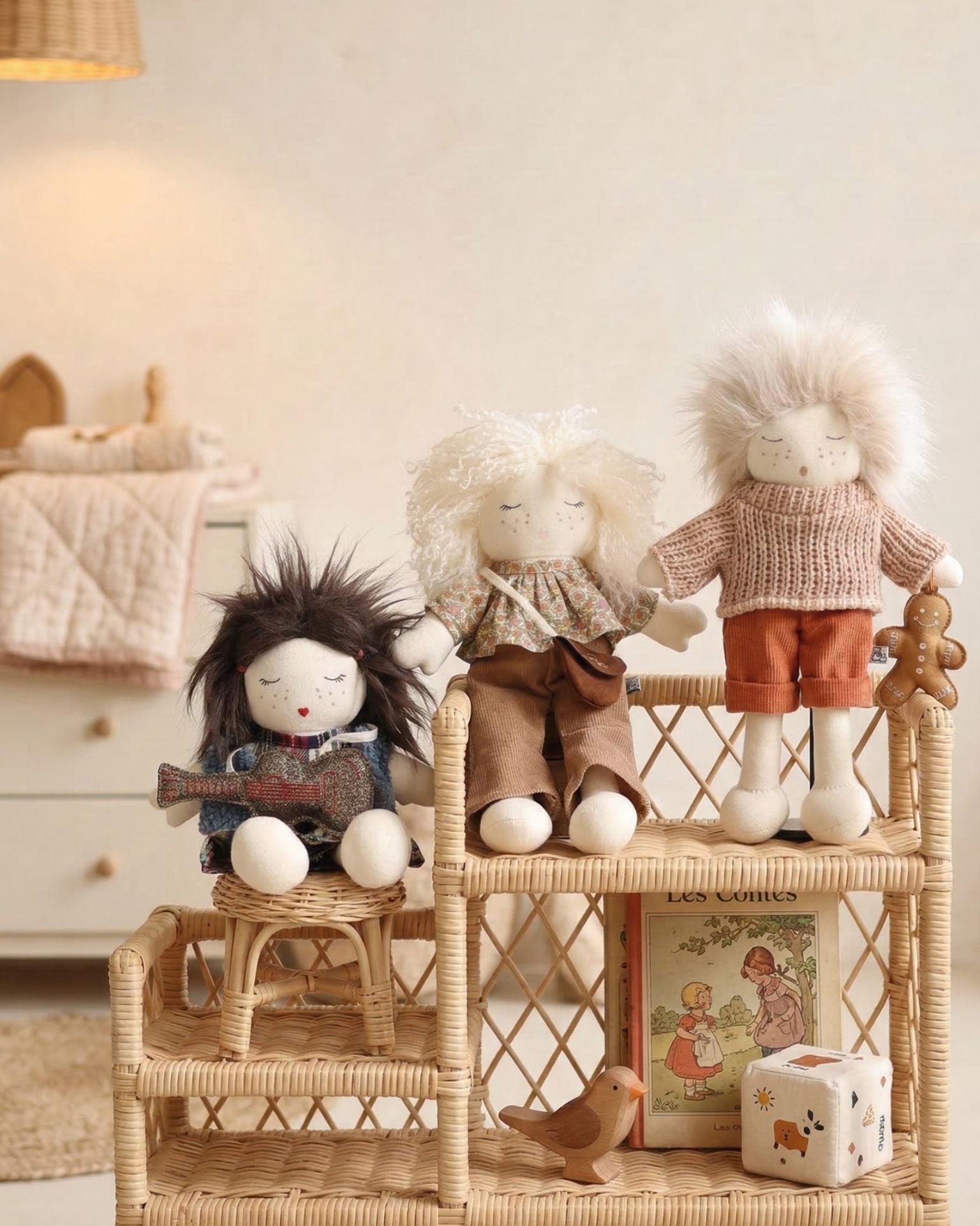 Poupées en tissu Les 3 complices