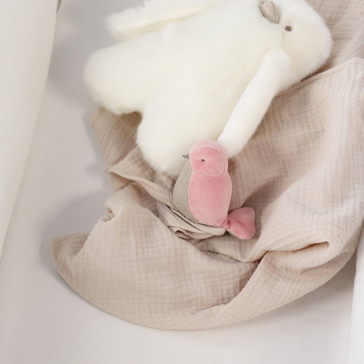 Rose Bird Comforter Made in France Pamplemousse