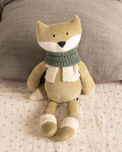 Poupée en tissu Bernard le Renard- Echarpe Beige