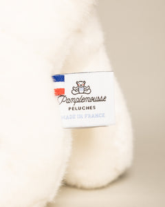 Peluche Le Terrier Oscar Blanc foulard Vichy Rose