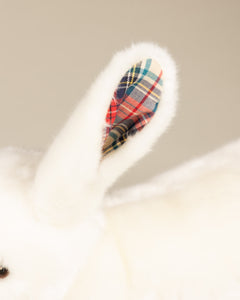Lapin en Peluche Martin  Blanc Ecossais