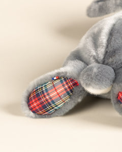 Lapin en Peluche  Martin  Bleu Gris Ecossais