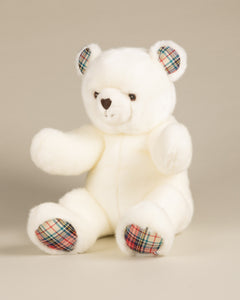 Peluche Grand Ours Robert Blanc Ecossais