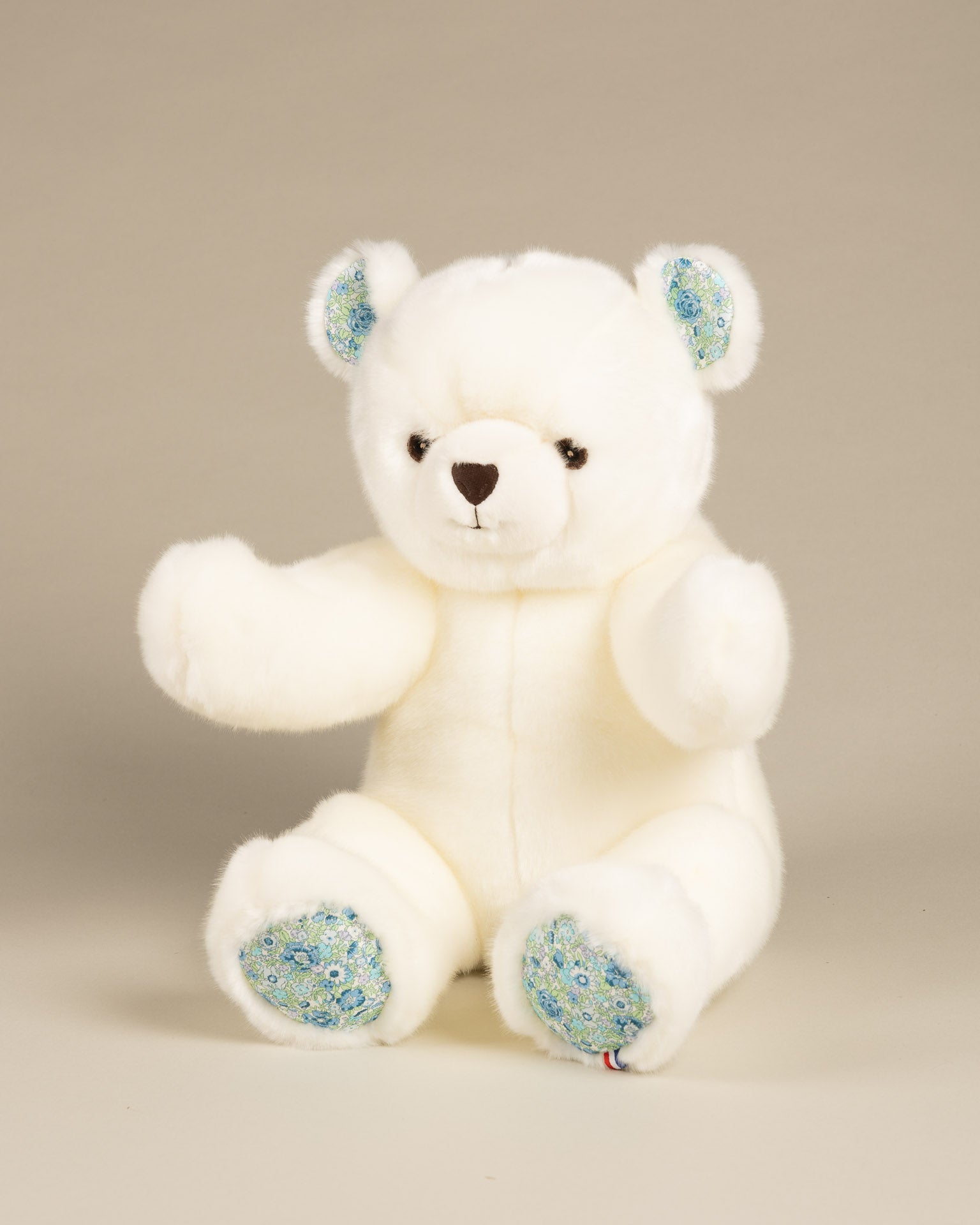 Peluche Grand Ours Robert Blanc Liberty Bleu