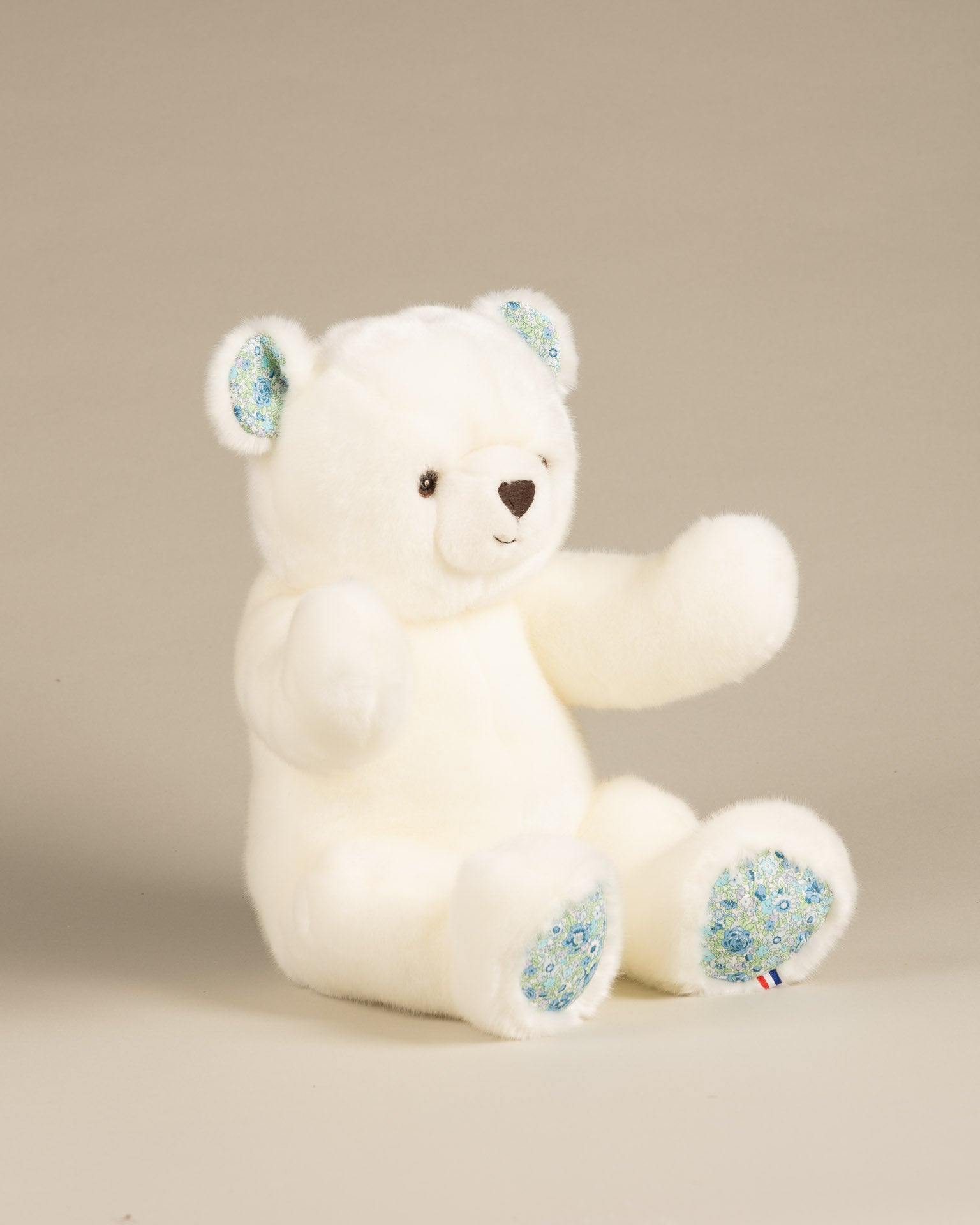 Peluche Grand Ours Robert Blanc Liberty Bleu