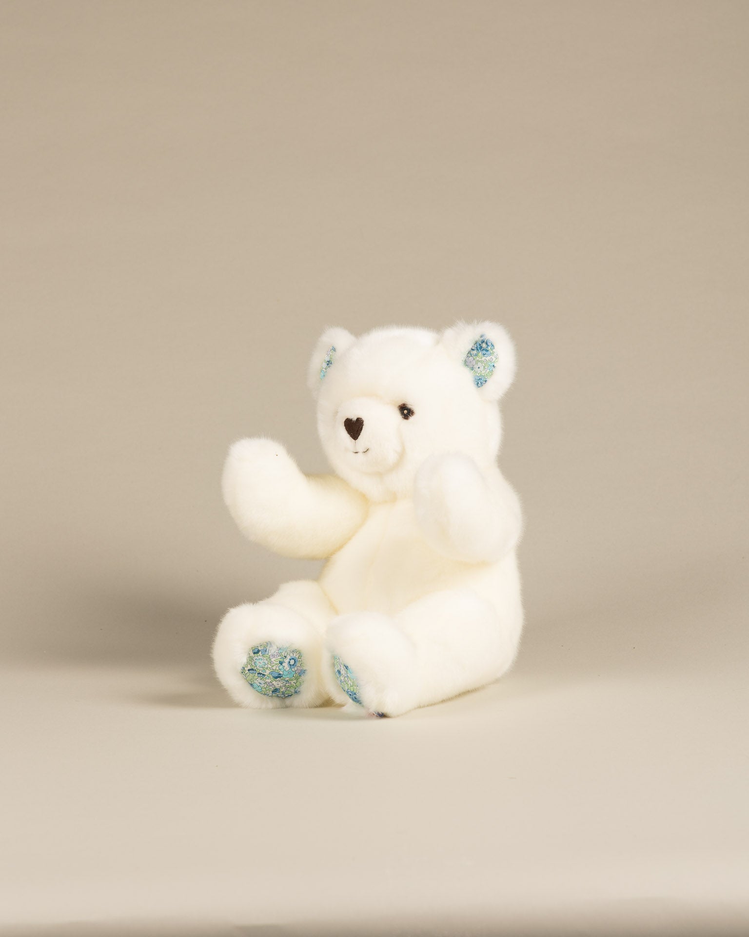 Peluche Petit Ours Robert Blanc  Liberty bleu