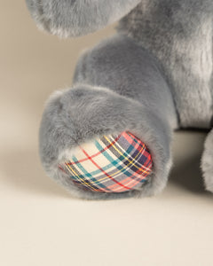 Peluche Grand Ours Robert Bleu Gris Ecossais