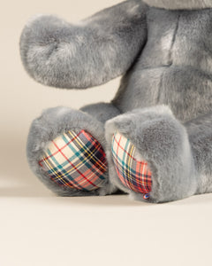 Peluche Grand Ours Robert Bleu Gris Ecossais