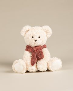 Peluche Ours Harold Ivoire - Echarpe Brique