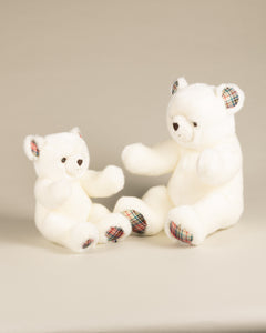 Peluche Petit Ours Robert Blanc Ecossais